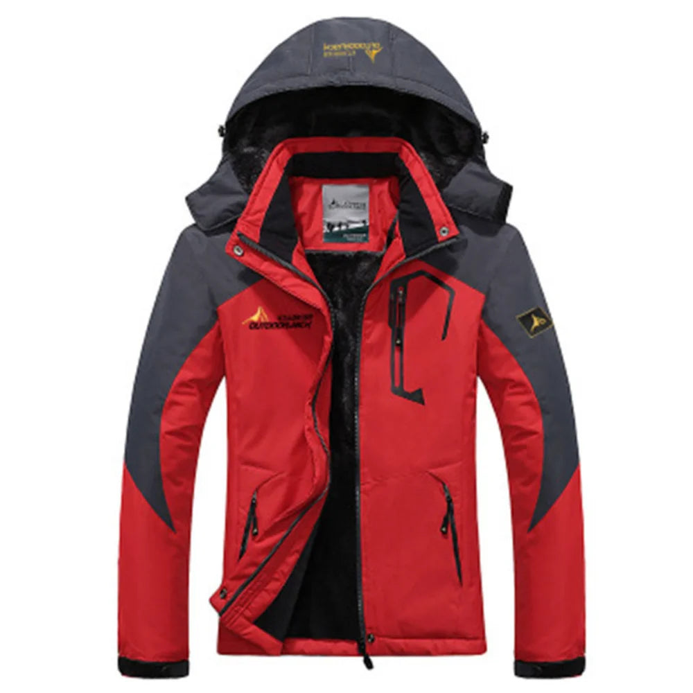 Men's Winter Parka Hooded Jacket – Thick Fleece-Lined Windproof Coat