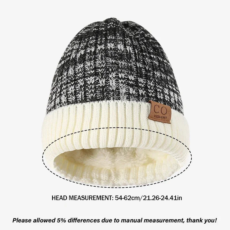 Fleece-Lined Knit Beanie Hat – Warm Winter Ski Cap for Men & Women