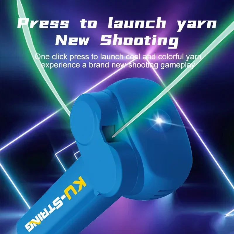 Glow in the Dark String Launcher Toy – Luminous Light-Up Rope Handheld Kids Party Toy