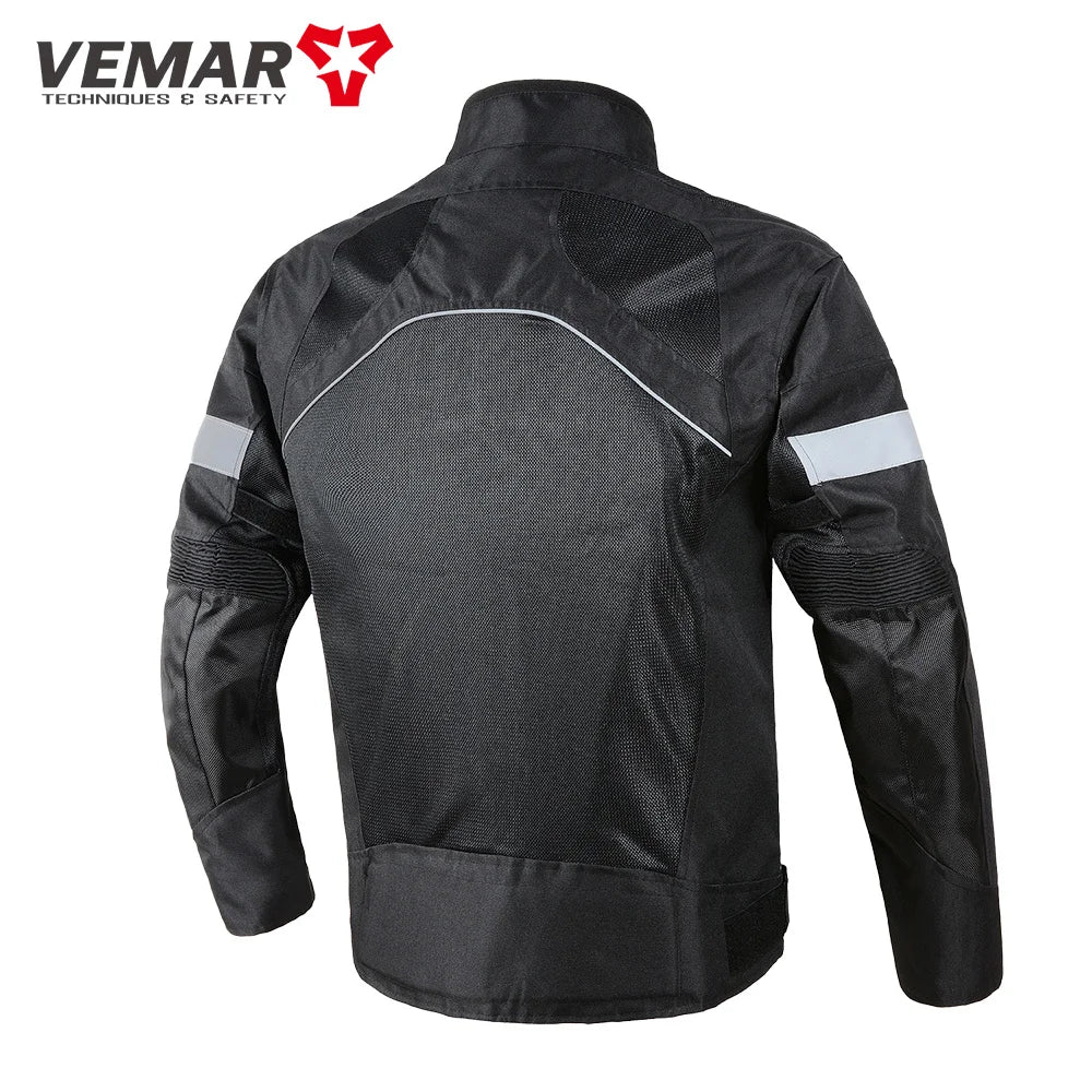 Vemar Men's Motorcycle Jacket – Mesh Motocross Protective Riding Coat