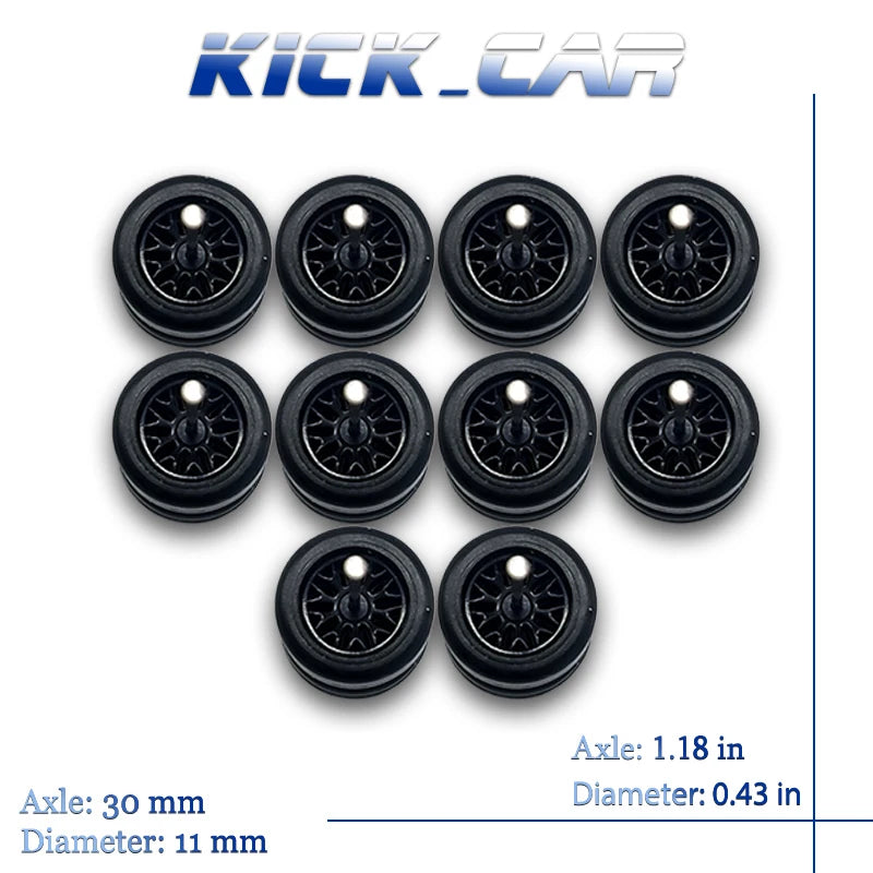 1:64 Scale Rubber Wheels Upgrade Set – 5 Cars (10 Wheels)
