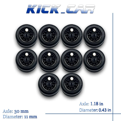 1:64 Scale Rubber Wheels Upgrade Set – 5 Cars (10 Wheels)