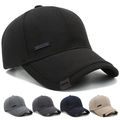 Baseball Cap with Metal Label – Unisex Adjustable Hip Hop Hat