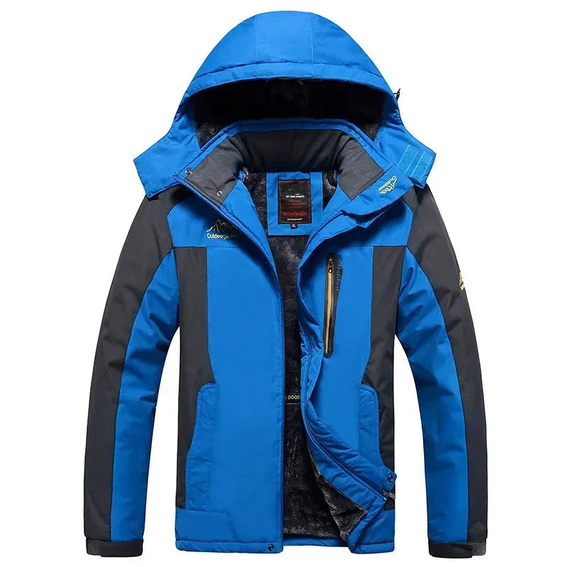 Men's Plus Size Winter Parka – Thick Fleece Hooded Waterproof Coat