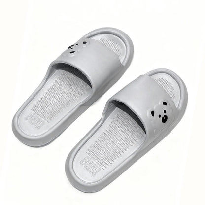 Summer Cartoon Bear Indoor Slippers Women Lightweight Soft Eva Slides Woman Comfort Home Bathroom