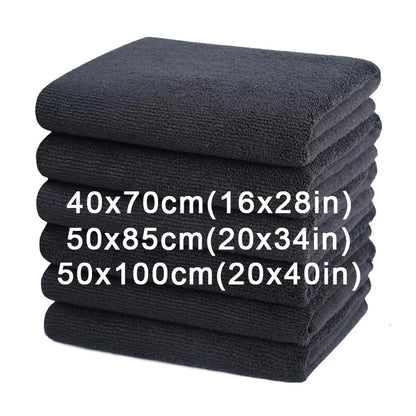 Microfiber Salon Towels – Bleach-Proof, Soft & Highly Absorbent (Black)