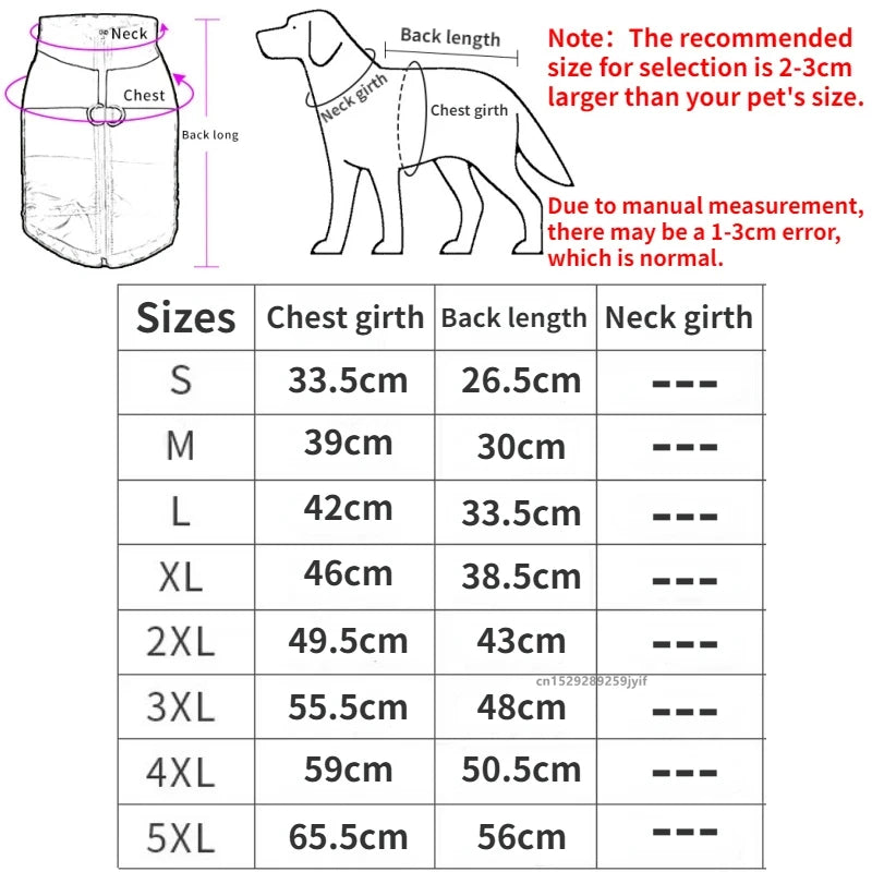Waterproof Padded Dog Jacket Winter Vest with Zipper