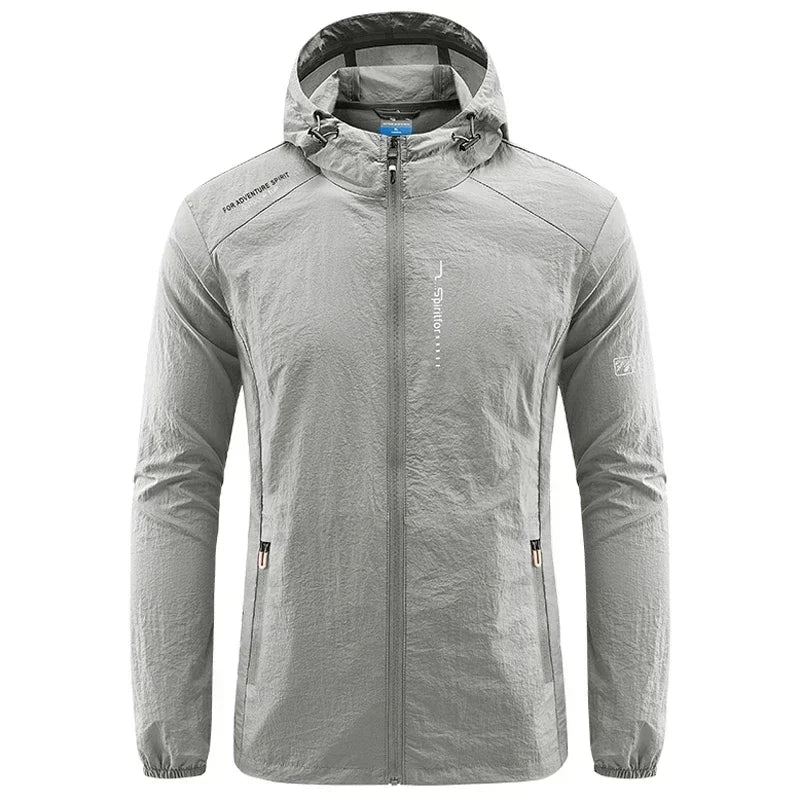 UPF 50+ Men's Windbreaker Jacket – UV Protection Quick Dry Outdoor Hoodie