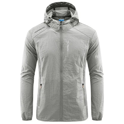 UPF 50+ Men's Windbreaker Jacket – UV Protection Quick Dry Outdoor Hoodie