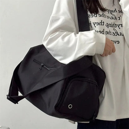 Large Canvas Shoulder Bag – Women's Crossbody Tote for Travel, Yoga & Daily Use