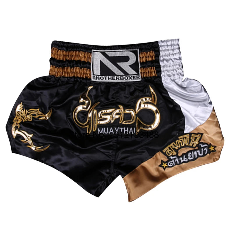 Muay Thai Shorts – Embroidery Kickboxing & Martial Arts Training Pants