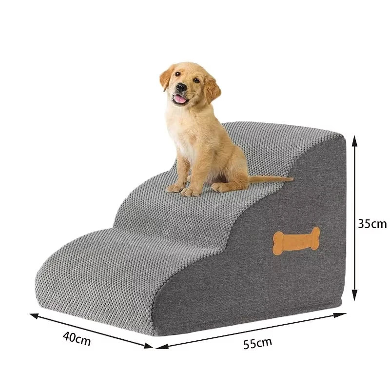 Non-Slip Pet Stairs for Dogs & Cats – 2, 3 & 4 Step Foam Ramp