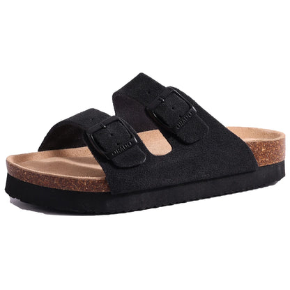Suede Mule Clogs – Women's Arch Support Cork Outdoor Slippers