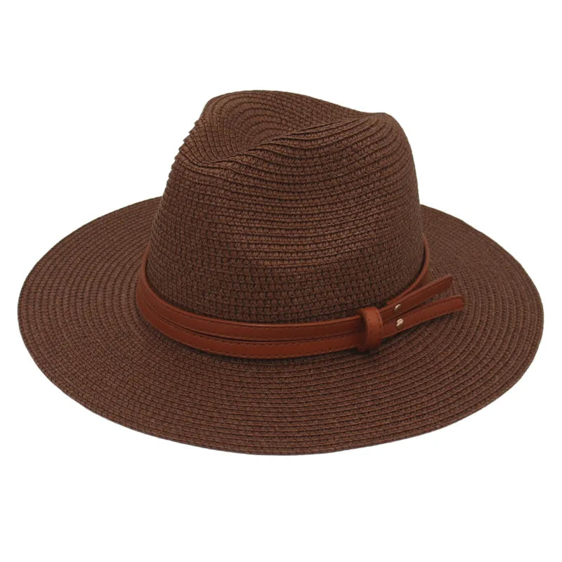 Straw Panama Sun Hat – Wide Brim Unisex Beach Hat