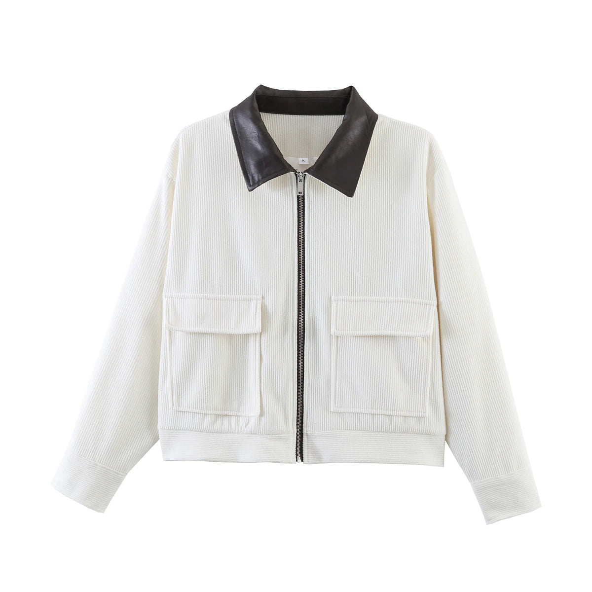 Women's Casual Corduroy Zip-Up Jacket with Pockets