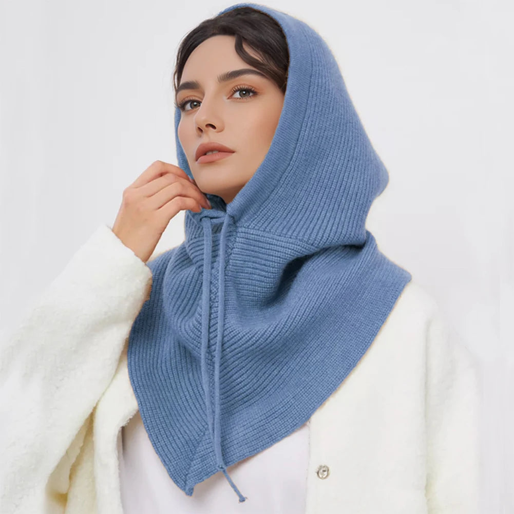 Knit Balaclava Hood Scarf – Women's Warm Winter Neck Cap