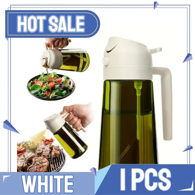 2-in-1 Oil Spray & Pour Bottle with Auto Lid – 500ml