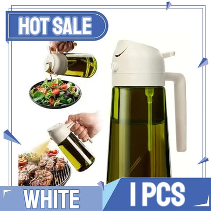 2-in-1 Oil Spray & Pour Bottle with Auto Lid – 500ml