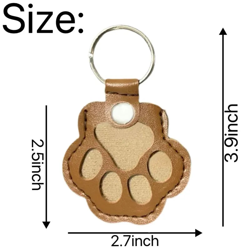 Pet Memorial Hair Storage Keychain – Leather Paw Keepsake Gift