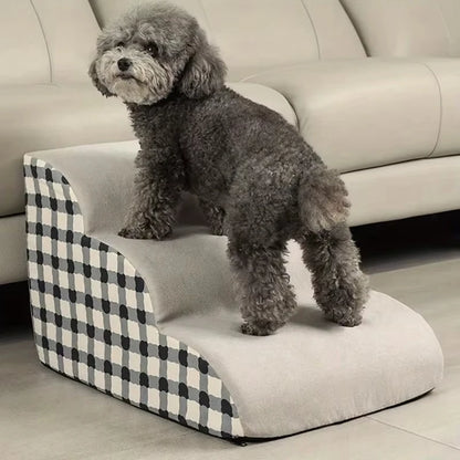 Pet Stairs for Bed – 2 or 3 Step Foam Dog & Cat Ladder, Washable