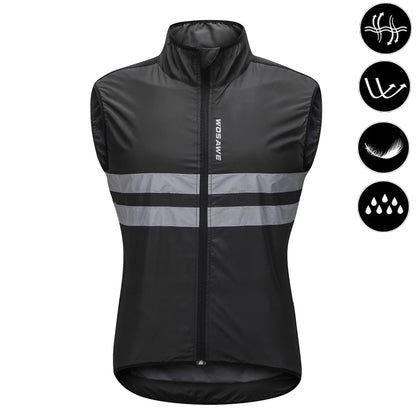 Cycling Windbreaker Jacket Men – Windproof Reflective Running Vest & Hooded Coat