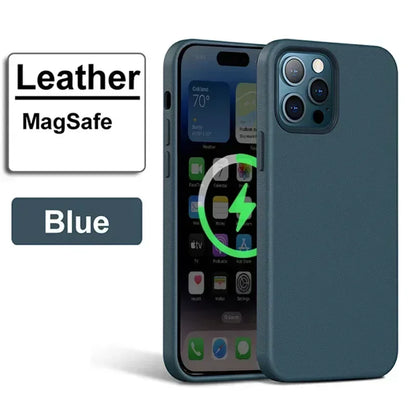 Luxury Magnetic Leather Case Apple Iphone 17 Pro Max 16 13 12 14 15 Plus Official Macsafe Magsafe I