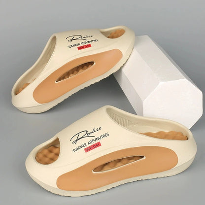 Men's Lightweight EVA Slides – Trendy Cut-Out Design Sandals