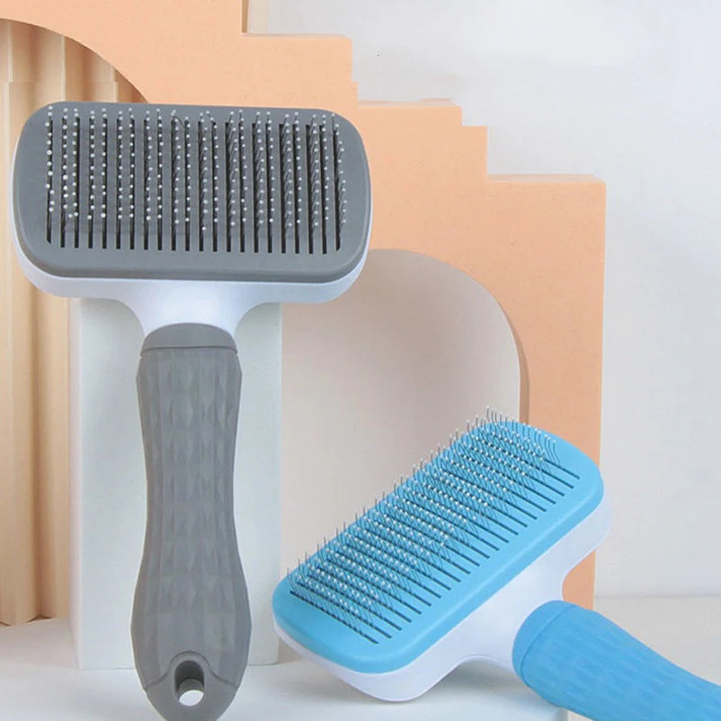 Self-Cleaning Pet Grooming Brush – Deshedding Slicker for Dogs & Cats