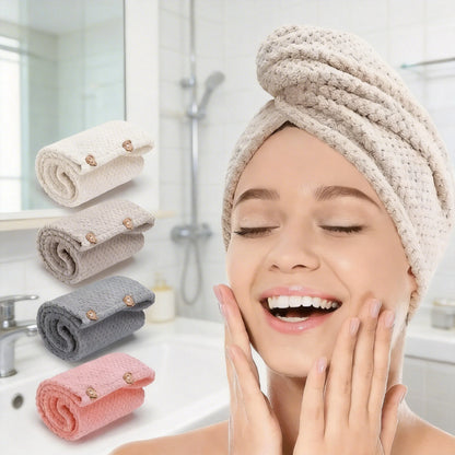 Microfiber Hair Towel Wrap – Absorbent Quick-Dry Turban Cap for Women