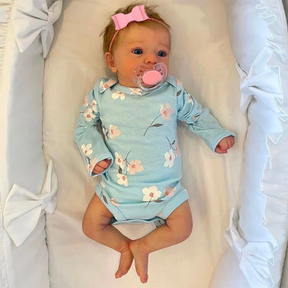Felicia 46cm Reborn Baby Doll – Open Blue Eyes & Hand-Rooted Hair