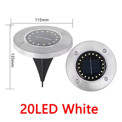 20leds Disk Underground Lamp Spotlight Buried Solar Light Home Garden Lawn Yard Decoration