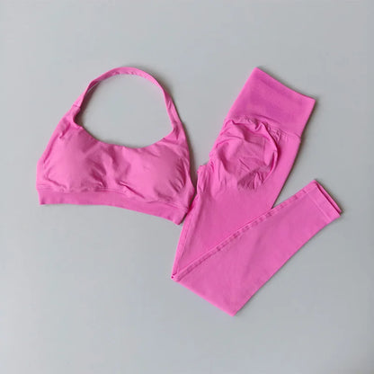 Women's Seamless Yoga Set – Sports Bra & High-Waist Leggings