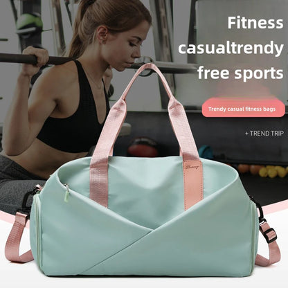 Women's Waterproof Gym Bag – Dry Wet Separation Travel Yoga Duffel
