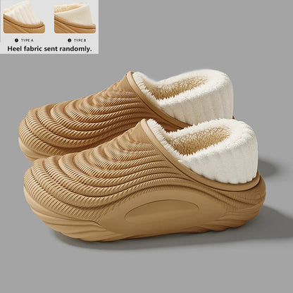 Warm Plush Waterproof Eva Indoor Slippers Women Winter Soft Thick Bottom Non Slip Home Couple S