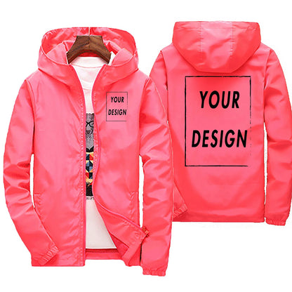 Custom Logo Windbreaker Men – Waterproof Hooded Jacket Personalized