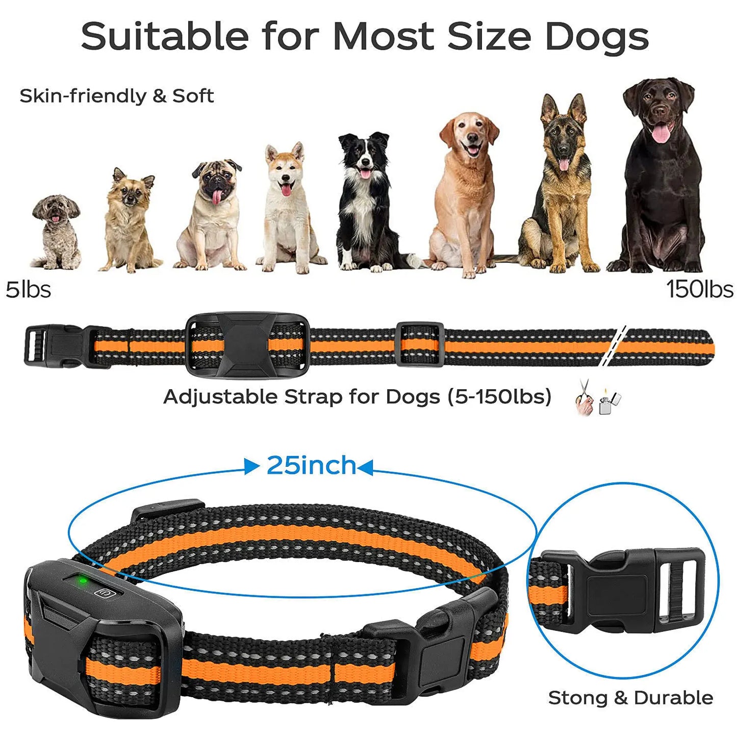 Dog Training Collar with Remote – 3300ft Range, Waterproof, 99 Levels for 5–120 lbs Dogs
