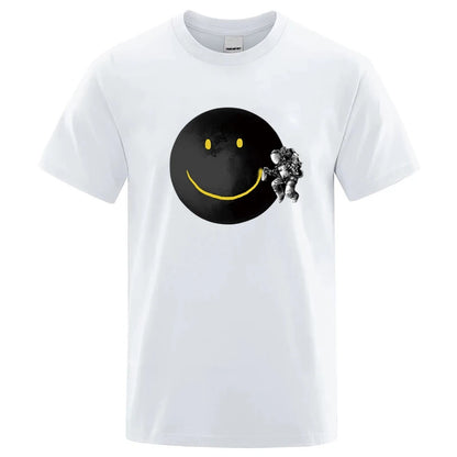 Funny Spaceman Graphic T Shirt Cotton Blend Casual Tee