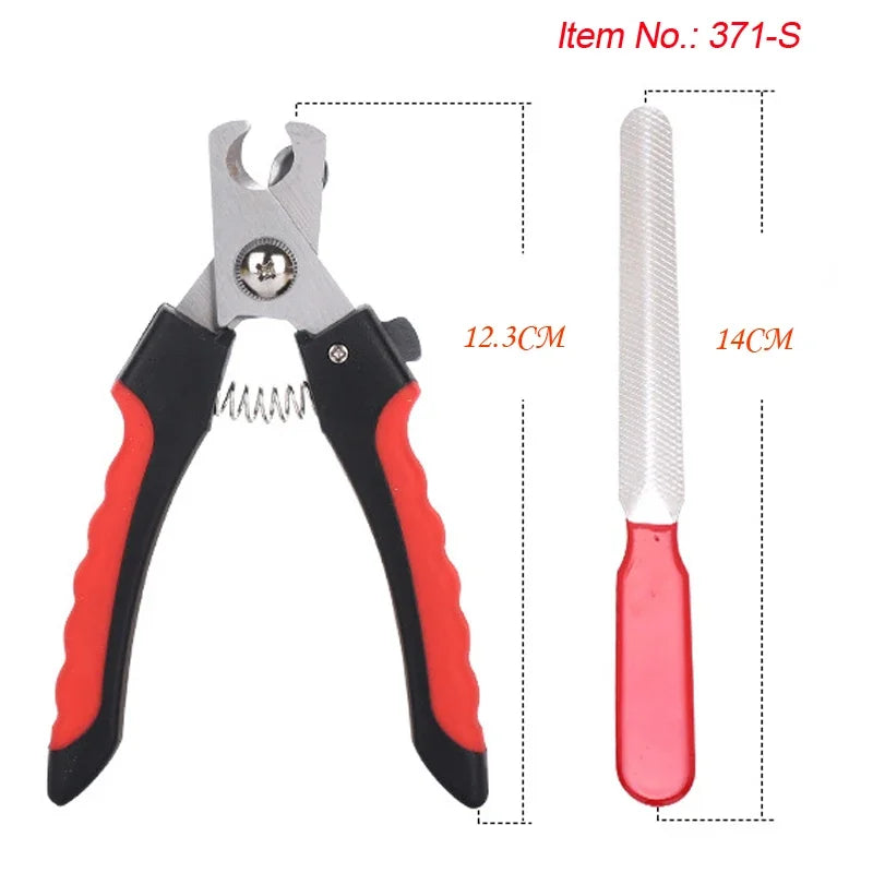 Pet Nail Clippers with File – Stainless Steel Dog & Cat Grooming Set