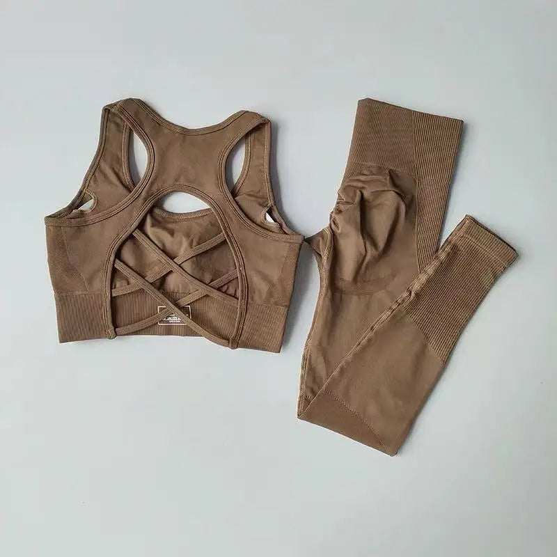 2-Piece Women's Yoga Set – Sports Bra & High Waist Leggings Fitness Suit