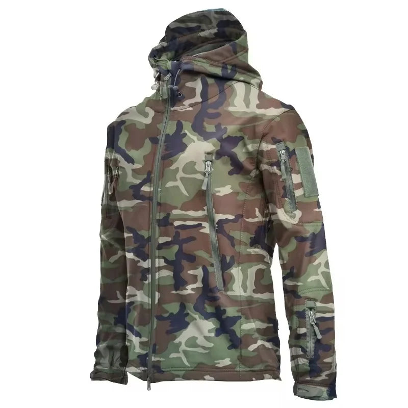 Men's Tactical Soft Shell Jacket – Military Waterproof Hoodie