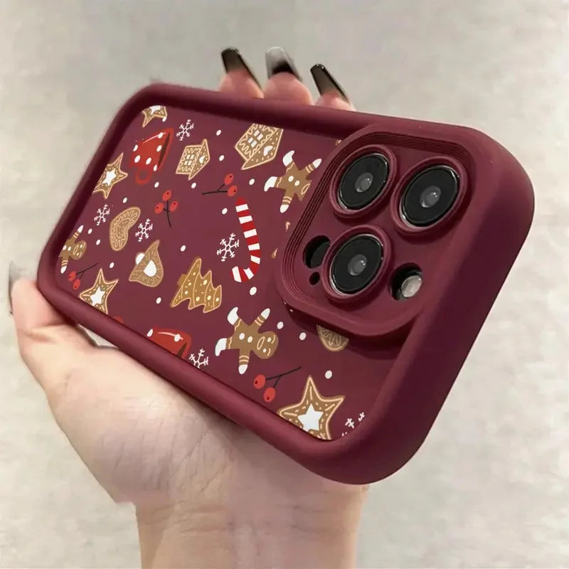 Cute Christmas Theme Pattern Phone Case Iphone 17 16 15 14 13 12 11 Pro Max Xs X 7 8 Plus Se 2022