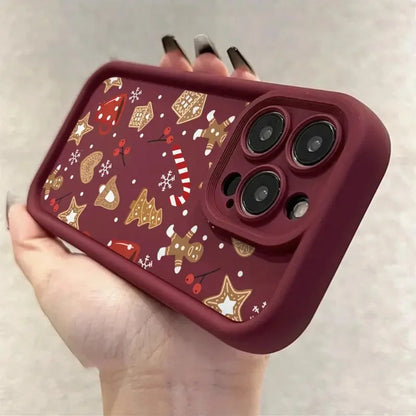 Cute Christmas Theme Pattern Phone Case Iphone 17 16 15 14 13 12 11 Pro Max Xs X 7 8 Plus Se 2022
