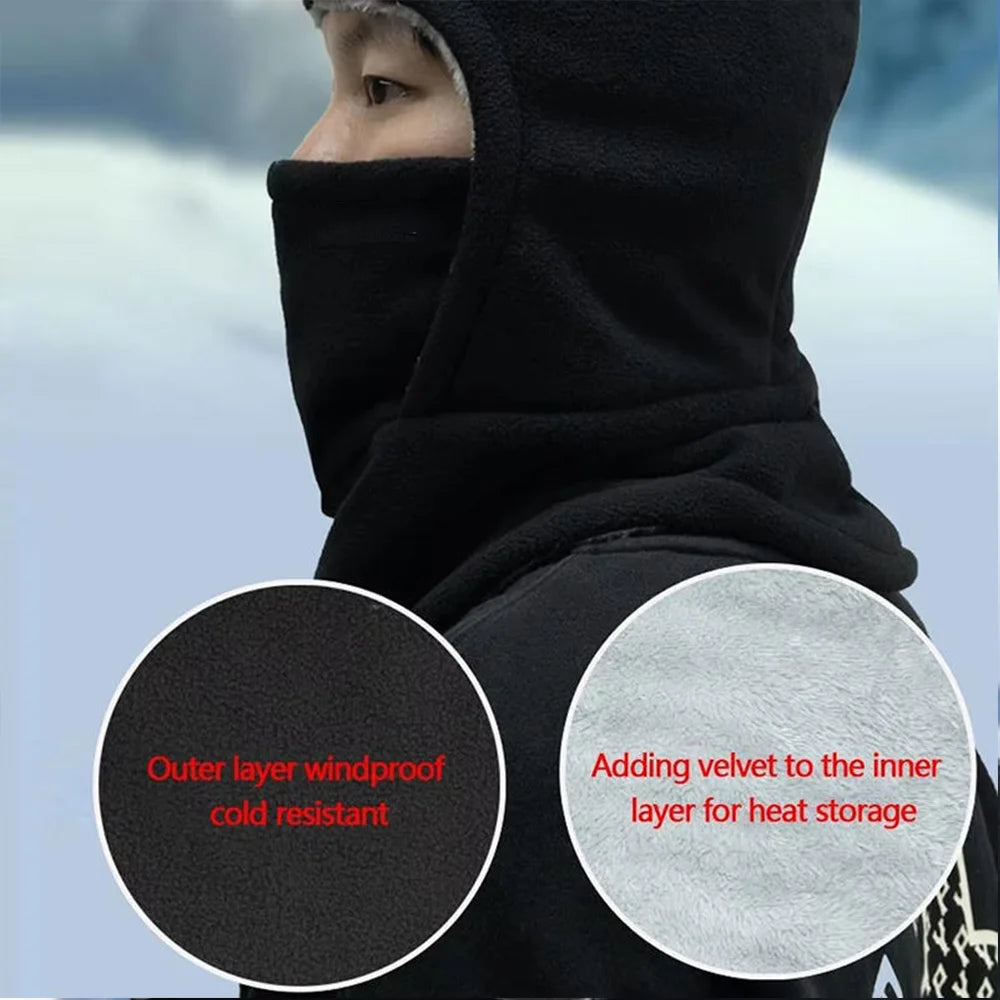 Fleece Balaclava Thermal Hood Hat – Windproof Winter Ski Mask for Men & Women