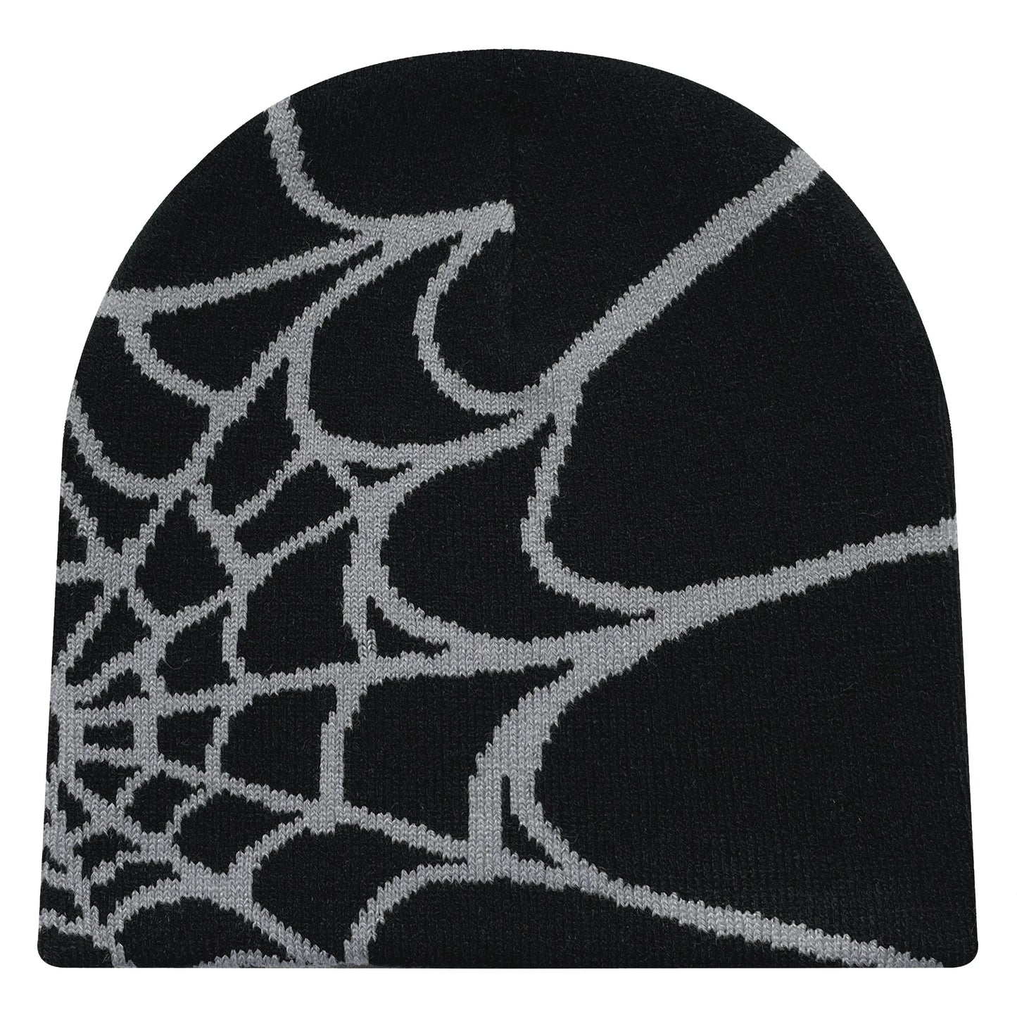 Spider Web Knit Beanie – Y2K Unisex Winter Hat