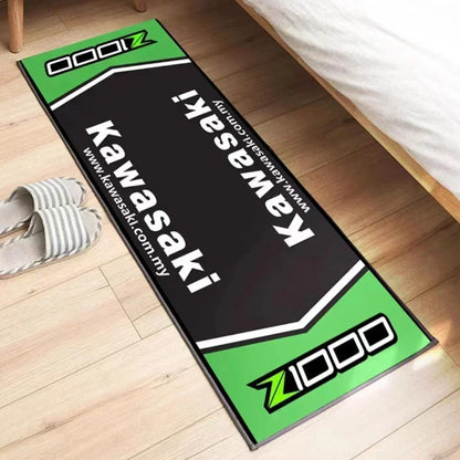Kawasaki Motorcycle Area Rug Anti-Slip Floor Mat for Garage & Home Decor