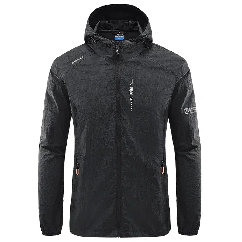 UPF 50+ Men's Windbreaker Jacket – UV Protection Quick Dry Outdoor Hoodie