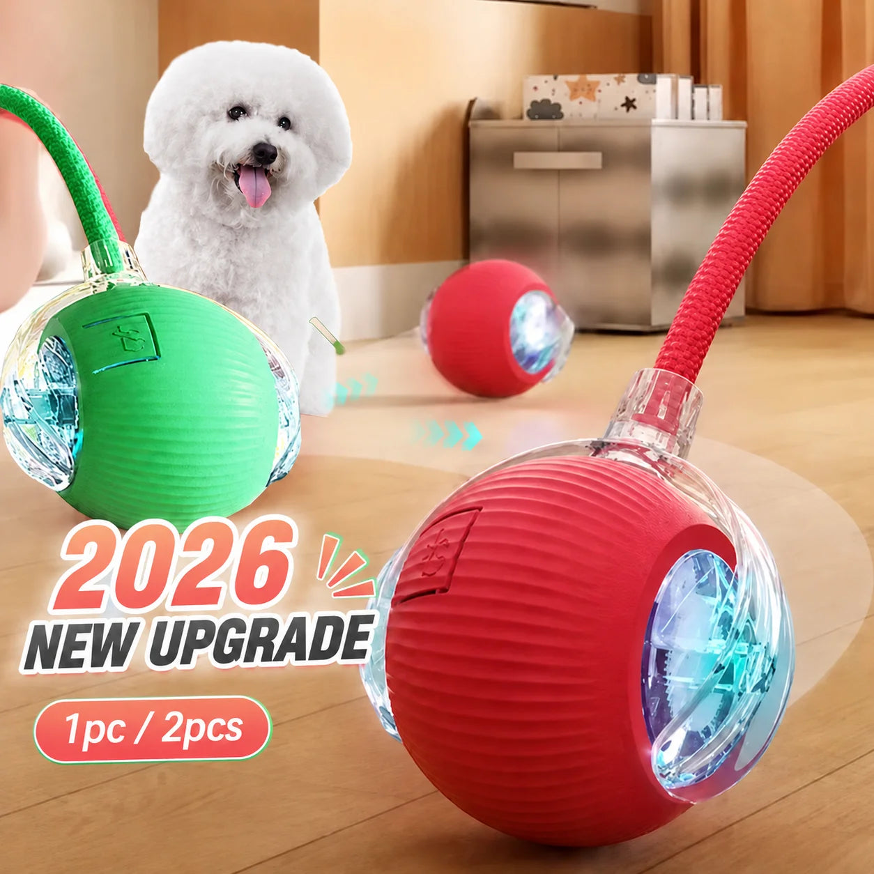 Interactive Rolling Ball Toy for Dogs & Cats – Rechargeable with Sound