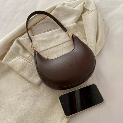 Moon Shoulder Bag for Women – Crescent Hobo Purse in PU Leather