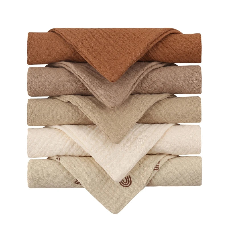 Baby Muslin Washcloths 5-Pack – Soft Gauze Cotton Face Towels