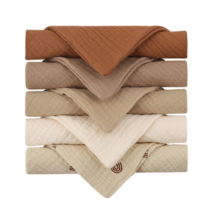 Baby Muslin Washcloths 5-Pack – Soft Gauze Cotton Face Towels